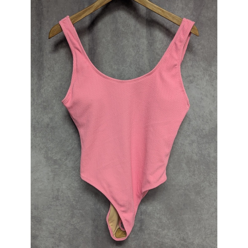 Cotton On Body Scoop Back One Piece Cheeky Swimsuit Women L Malibu Pink ‎ (S75)